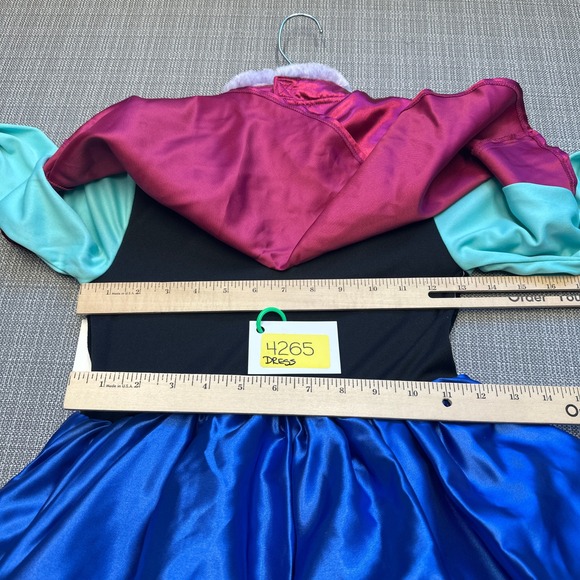 New Disney Collection Frozen Anna Costume Dress Cape Blue Teal Girls Size 7 / 8 - Picture 6 of 8